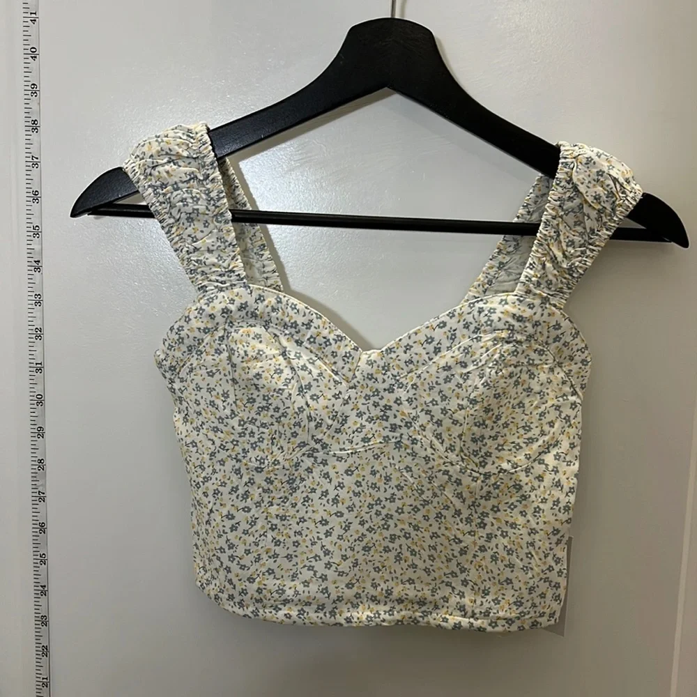 Japna Corset Bodice Ditsy Floral Printed Top - Picture 1 of 4